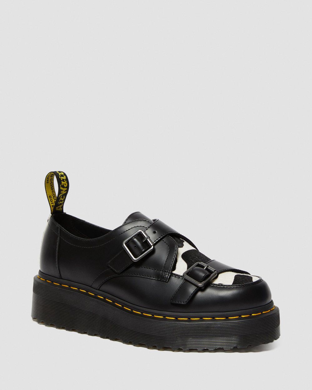 Dr Martens Sidney Hair On Creeper Poltopánky Na Platforme Damske ( Čierne ) SK 593-STNKLH